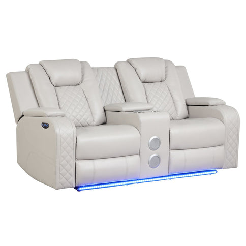Benz - Power Recliner Set With LED Lighting And USB Charging