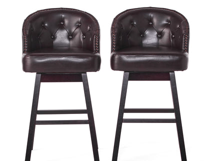 360 Degree Swivel Bar Stool With Stunning Nailhead Trim (Set of 2)