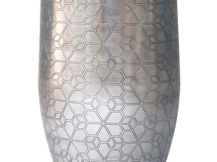 Johnsen - Geometric Pattern Accent Table - Antique Silver