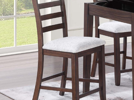 Ladder Back Design Counter Height Dining Chairs (Set of 2) - Walnut