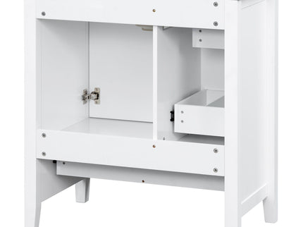 Modern Bathroom Vanity With Sink, 1 Cabinet & 3 Drawers