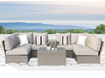 Stylish Modular Wicker Patio Seating Group