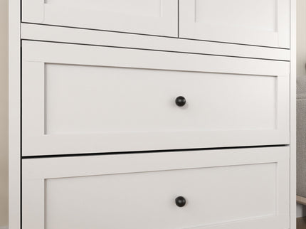 Pantry Cabinet With 2 Drawers, Freestanding Kitchen Storage Cabinet With Adjustable Shelves, Heavy-Duty Organizer For Spices, Dishware, Small Appliances - White