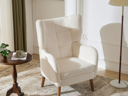 Accent Chair With Birch Wood Legs - White