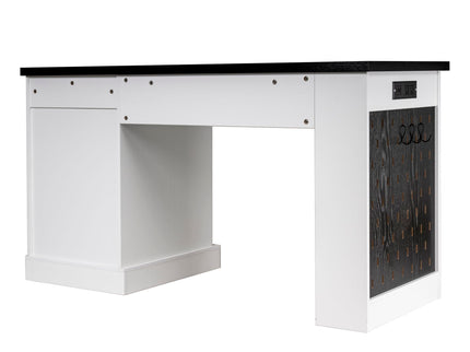 Modern Fluted Office Desk With Storage Cabinet
