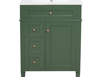 Bathroom Vanity With Top Sink, Storage Cabinet With 2 Drawers And Tip-Out Drawer