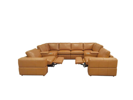 Upholstered Large Arms Sectional With Recliner Seats