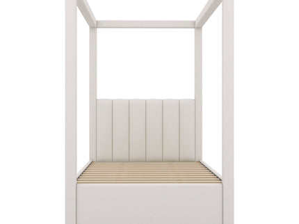 Upholstery Canopy Platform Bed With Trundle And Three Storage Drawers
