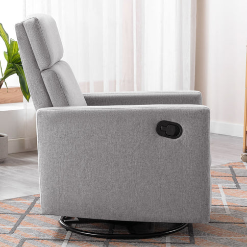 Modern Upholstered Rocker Nursery Chair Seating Glider Swivel Recliner Chair