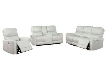 Amberly - 3 Piece Power Reclining Sofa Set - Light Gray
