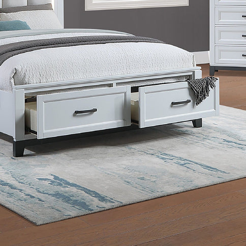 Bedroom Set, Bed With Drawers And Upholstered Headboard LED Lighting