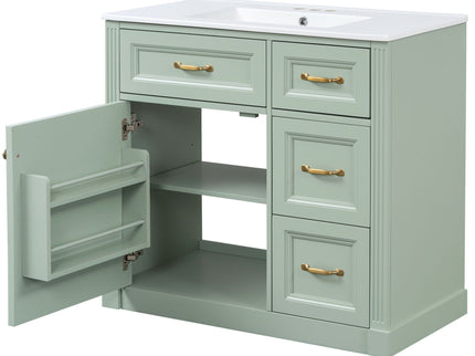 Modern Bathroom Vanity With Sink, 4 Drawers, Soft-Close Door, Adjustable Shelf
