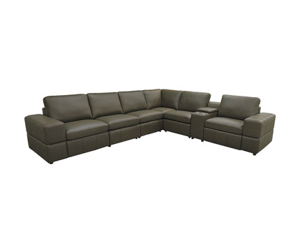 Upholstered Large Arms Sectional With Recliner Seats