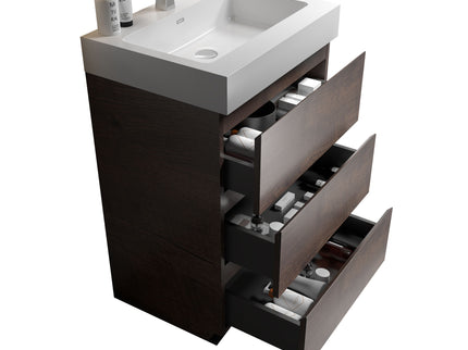 Alice - Bathroom Vanity With Large Storage Freestanding Bathroom Vanity, Sink For Modern Bathroom, One-Piece Sink Basin Without Drain And Faucet