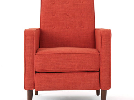 Mid-Century Modern Recliner With Button Tufted Waffle Stitch