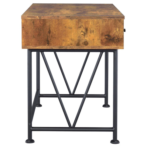 3 Drawer Writing Desk With Handles - Brown