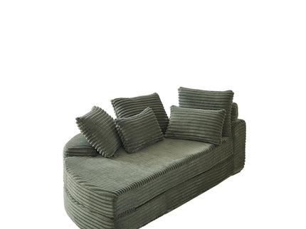 Semi Circular 2 In 1 Sofa Bed With Neck Pillow And Throw Pillows