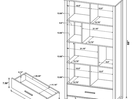 Dylan - 4 Shelf Storage Bookshelf