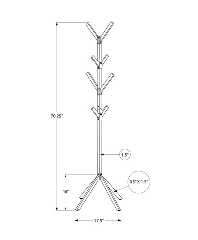 Coat Rack, Hall Tree, Free Standing, 8 Hooks, Entryway, Contemporary & Modern