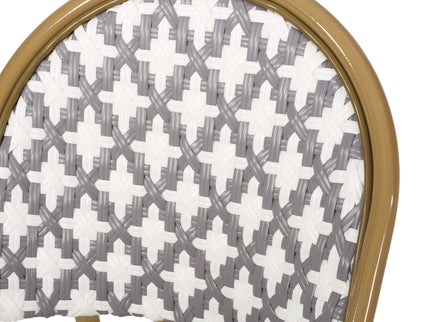 Chic French Bistro Chair With Durable Rattan And Aluminum Frame