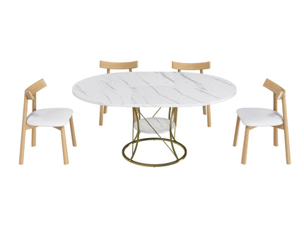 Round Extendable Dining Table Set With Chairs
