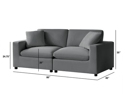 Caylie - Modular 2 Piece Sofa - Charcoal
