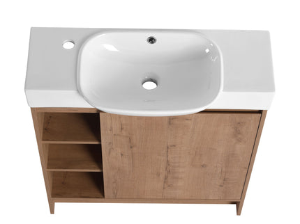 Sleek Design Freestanding Bathroom Vanity With Sink, Soft Close Door