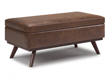 Owen - Lift Top Large Coffee Table Storage Ottoman, Mid Century Style