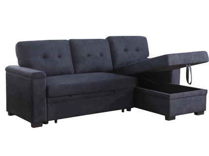 Lucca II - 84.5"W Reversible Sleeper Sectional Sofa with Storage Chaise