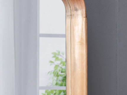 Square Mirror With Wood Frame, Wall Mirror For Living Room Bathroom Entryway - Brown