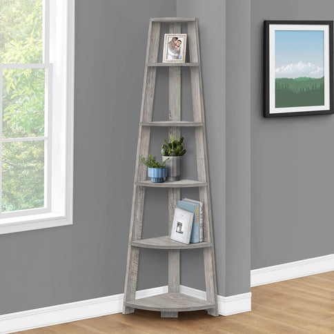 Bookshelf, Bookcase, Etagere, Corner, 5 Tier, For Office, Contemporary & Modern