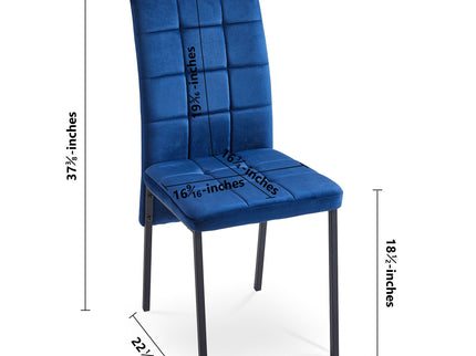 High Back Nordic Dining Chair Modern Fabric Chair With Legs (Set of 2)