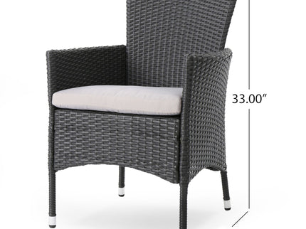 Dimensional Outdoor Dining Chair With Cushion Seat And Iron Frame (Set of 2)
