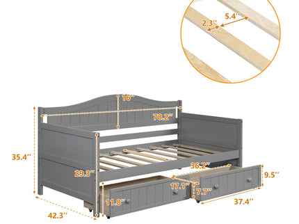Wooden Daybed, Sofa Bed, No Box Spring Needed
