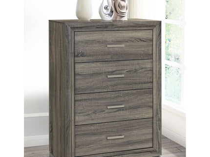 Funston - 4 Drawer Chest Of Drawers With Bar Handles - Brown Oak