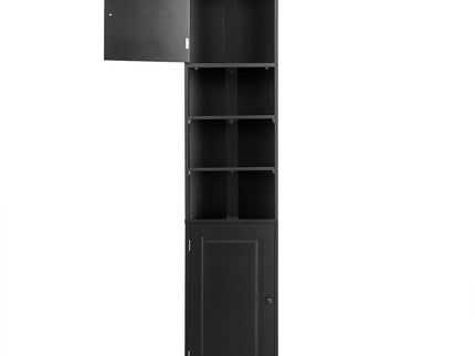 Multi Functional Corner Cabinet With Adjustable Shelves And 2 Doors