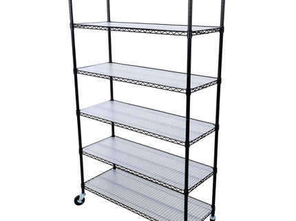 6 Tier 6000Lbs Capacity Nsf Metal Shelf Wire Shelving Unit, Heavy Duty Adjustable Storage Rack With Wheels & Shelf Liners For Commercial Grade Utility Steel Storage Rack