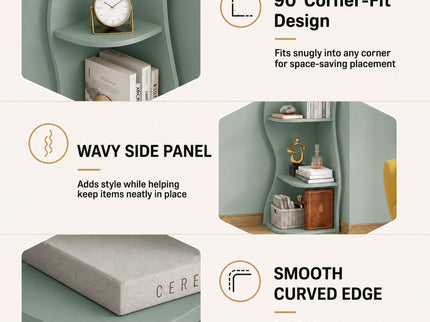5 Tier S - Shaped Corner Shelf For Living Room