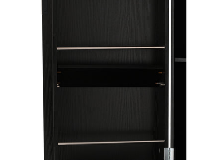 Fluted Kitchen Pantry Cabinet With 2 Large Drawers & 8 Door Spice Rack