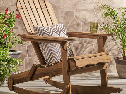 Outdoor Adirondack Rocking Chair With Hand Crafted Details