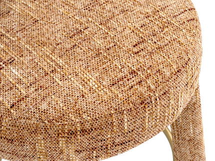 Penny - Round Arched Fully Upholstered Counter Stool (Set of 2) - Orange