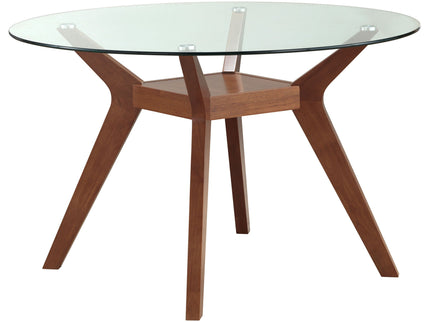 Flynn - 5 Piece Glass Top Dining Table Sets And Chairs - Brown