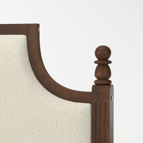 Farmhouse Platform Bed Frame & Tall Upholstered Headboard