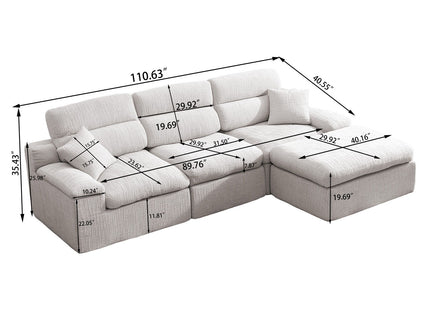Corner Chaise Sofa With High Backrest