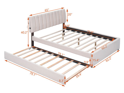 Upholstered Platform Bed With Trundle