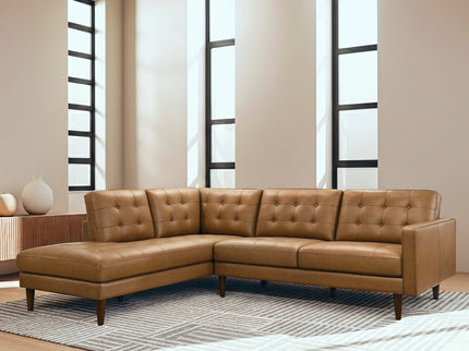 Lucco - L-Shaped Sectional Sofa With Chaise - Tan