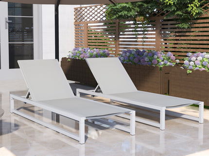Chaise Lounge With 5 Reclining Positions, Outdoor Patio Lounge Chairs