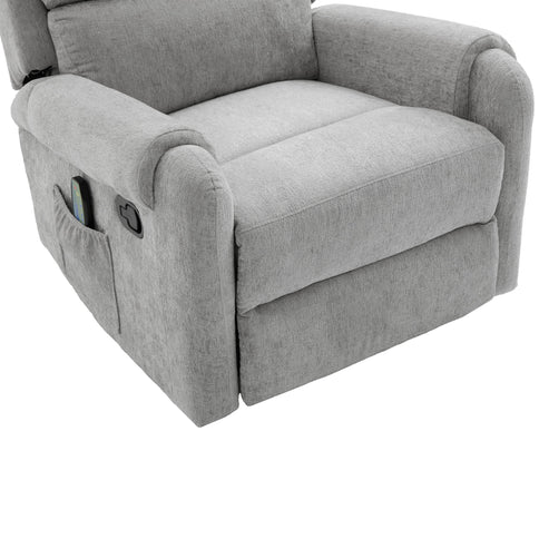 Manual Recliner Massage Chair With Swivel Rocker, 8 Massage Modes, Side Storage Pocket