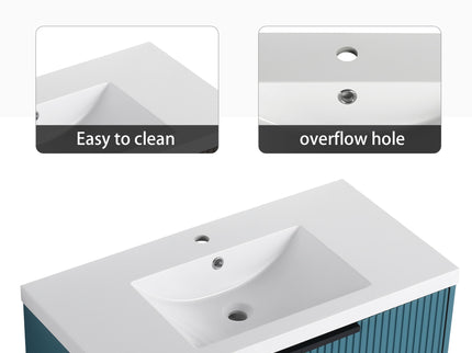 Contemporary Wall Mounted Bathroom Vanity With Resin Double Sink