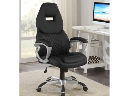 Bruce - Upholstered Adjustable Home Office Chair With Ergonomic Support And Smooth Swivel Function - Black